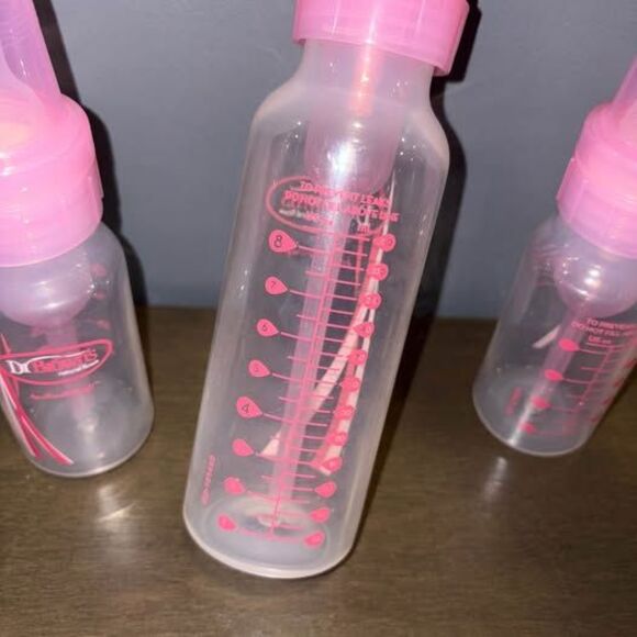 Dr. Brown’s Natural Flow Options Anti-Colic Baby Bottles PINK 4oz 8oz - Picture 4 of 5